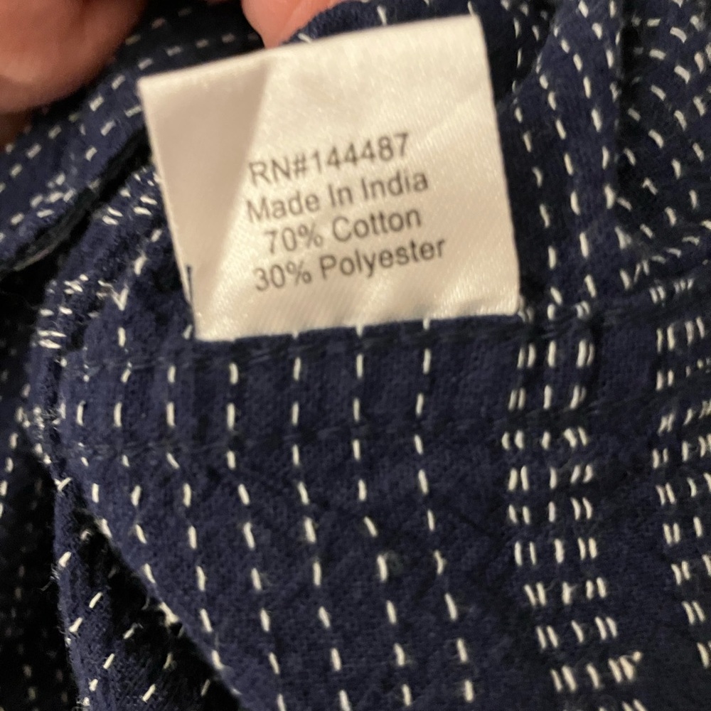 Native Code Impeccable Fit Navy Blue Patterned Button-Down Shirt - Picture 4 of 4